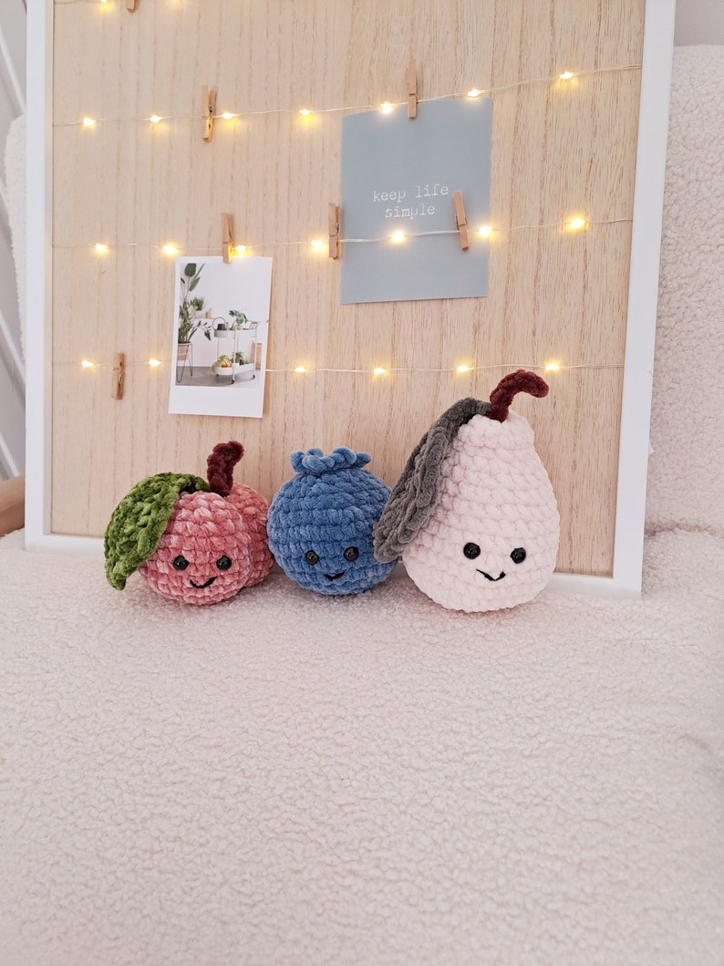 Peluche fruits en crochet chunky plusieurs fruits disponibles. Fait main/amigurumi image 1