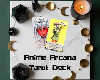 Anime Tarot Deck | Anime Arcana Tarot Cards | Physical Manga Inspired Spiritual Gift for Tarot Readers