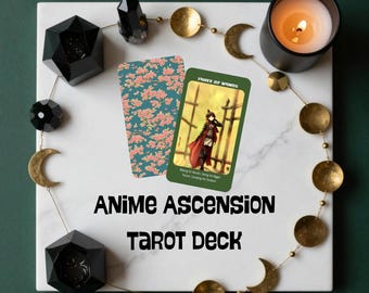 Anime Tarot Deck | Anime Ascension Tarot Cards | Physical Manga Inspired Tarot Gift for Spiritual Readers