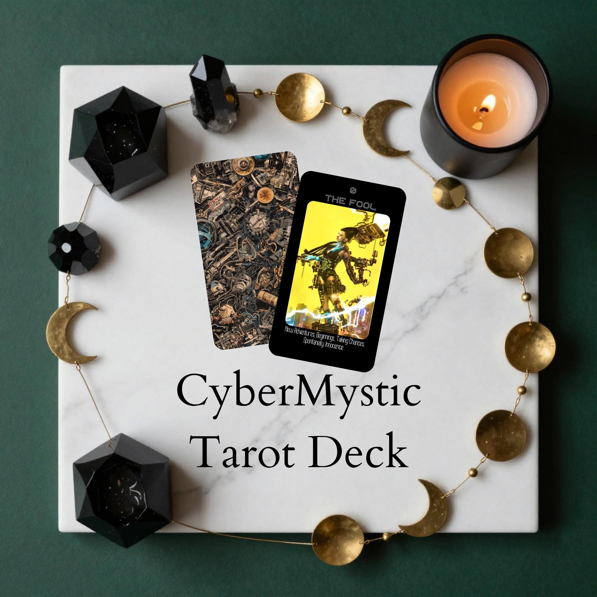 Cyberpunk Tarot Deck | Cybermystic Tarot Cards | Physical Futuristic ...