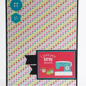 You're sew cute card, white greeting blank card, flower pattern, Vous êtes jolie carte, carte blanche avec enveloppe, motif de fleurs