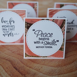 Mini greeting cards, no text, round and square, Mini cartes de vœux, sans texte, rondes et carrées