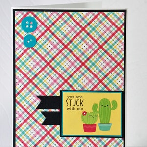 Cactus Card for loved one, greeting card, blank, with envelope, Carte de cactus, carte de souhaits, vierge, avec enveloppe,