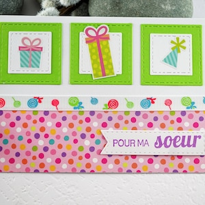 Carte de souhaits en francais, bonne fête, sans text, avec enveloppe, Greeting card in french, birthday, without text, with envelope