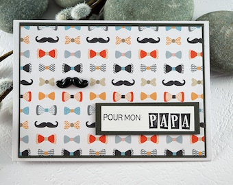Carte de souhaits en francais, Pour Papa, sans text, avec enveloppe, Greeting card in french, father, without text, with envelope
