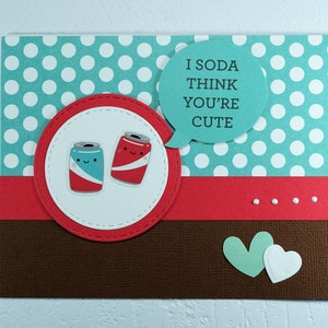 Soda cute, soda bottles, blank card, with envelope, Doodlebug designs, bouteilles de soda, carte vierge, avec enveloppe