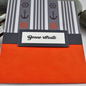 Carte de souhaits en francais, Bonne retraite, nautique, sans text, avec enveloppe, Greeting card french, nautical, no text, with envelope image 4