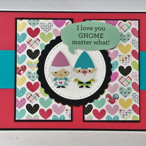 Gnome greeting card, Valentinnes, blank card with envelope,  Carte de voeux gnome, Saint-Valentin, carte vierge avec enveloppe