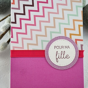 Pour ma fille carte de souhaits avec enveloppe blanche, sans text