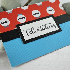 Carte de souhaits en francais, Félicitations, sans text, avec enveloppe, Greeting card in french, congrdulations, blank, with envelope image 2