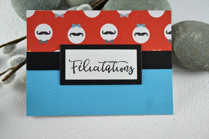Carte de souhaits en francais, Félicitations, sans text, avec enveloppe, Greeting card in french, congrdulations, blank, with envelope image 1