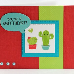 Cactus Card for loved one, blank greeting card, with envelope, Carte de cactus, carte de Saint Valentin, vierge, avec enveloppe,