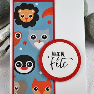 Carte de souhaits en francais, bonne fête, sans text, avec enveloppe, Greeting card in french, birthday, without text, with envelope
