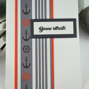 Carte de souhaits en francais, Bonne retraite, sans text, avec enveloppe, Greeting card in french, friendship, without text, with envelope