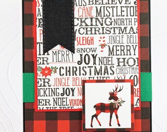 Christmas greeting card with house, blank, no text inside, Carte de voeux de Noël , vierge, pas de texte à l'intérieur
