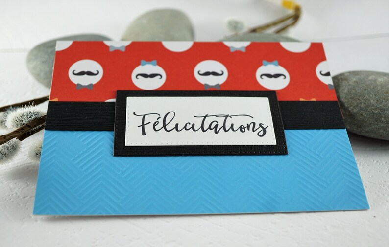 Carte de souhaits en francais, Félicitations, sans text, avec enveloppe, Greeting card in french, congrdulations, blank, with envelope image 4