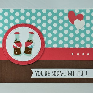 Soda delightful Valentine card for loved one, blank, with envelope, Soda carte de Saint-Valentin pour un être cher, vierge, avec enveloppe,