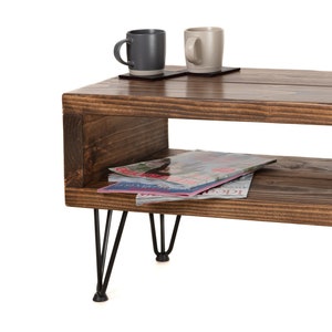 Rustic Hairpin Storage Coffee Table or TV Unit | Handmade From Scandinavian Pine | Kidland Wood