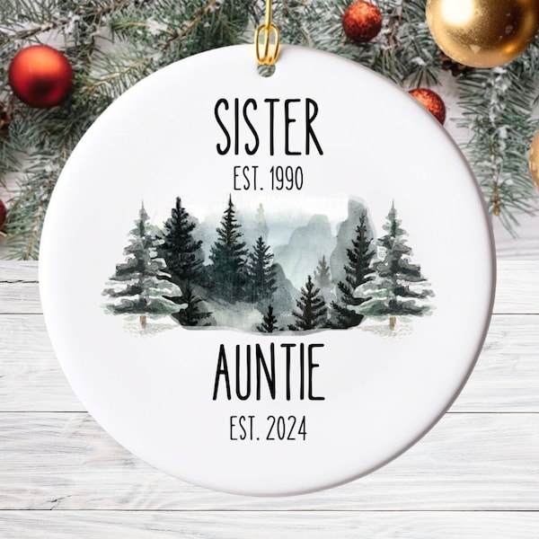 Sister, Auntie Ornament, Personalised New Aunt Gift, Pregnancy Announcement, New Baby Announcement Keepsake, Future Aunt Gifts, Baby Reveal