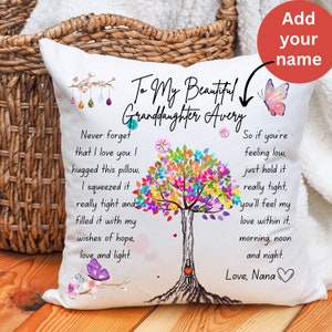 Granddaughter Cuddle Cushion, To My Beautiful Granddaughter Pillow Case with Pillow, Hug in A pillow from Grandma to Granddaughter image 4