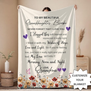 Personalized Granddaughter Blanket: 'Love You' Gift from Grandma