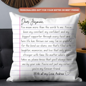 Personalized Sister Pillow: &#39;Hug in A Pillow&#39; Gift