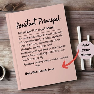 Assistant Principal Gift, Personalised Associate principal Retirement Gift Idea, Congratulations Gift, End of year gift, Principal Journal