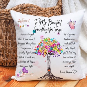 Granddaughter Cuddle Cushion, To My Beautiful Granddaughter Pillow Case with Pillow, Hug in A pillow from Grandma to Granddaughter image 5