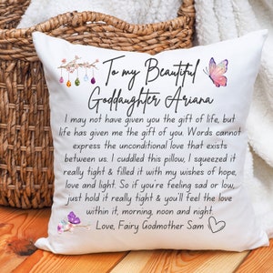 Personalized Goddaughter Pillow: Gift from Godmother