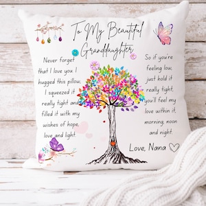 Granddaughter Cuddle Cushion, To My Beautiful Granddaughter Pillow Case with Pillow, Hug in A pillow from Grandma to Granddaughter image 7