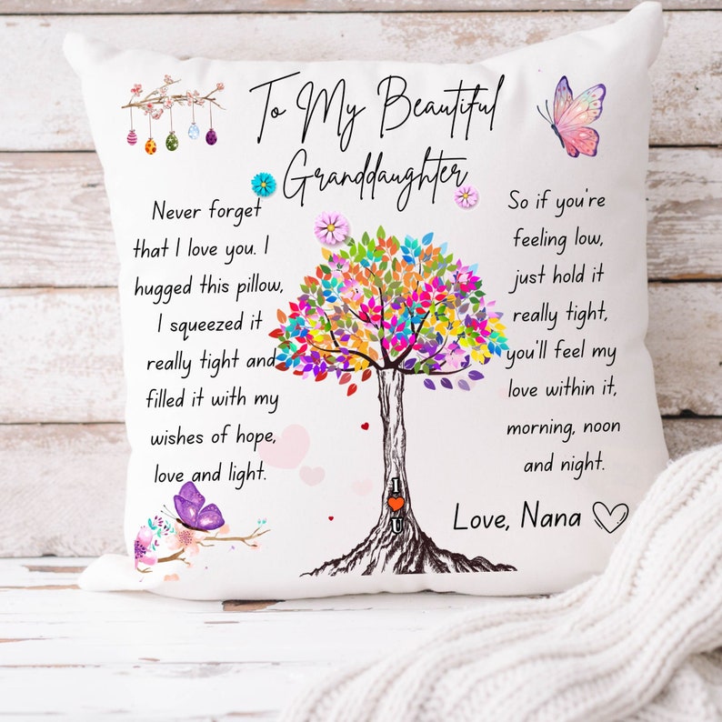 Granddaughter Cuddle Cushion, To My Beautiful Granddaughter Pillow Case with Pillow, Hug in A pillow from Grandma to Granddaughter image 7