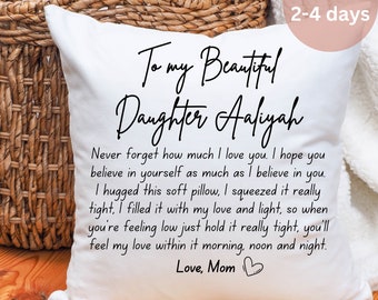 Beautiful Daughter Pillow Going Away Gift, To My Daughter Pillow Case With Pillow, Dorm Room Decor Sentimental Message For Daughter Keepsake