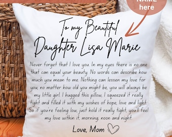 Daughter Pillow Case with Pillow Included, In My Eyes, Beautiful Daughter Gift, I love You Gift From Parent, College Pillow, Sentimental