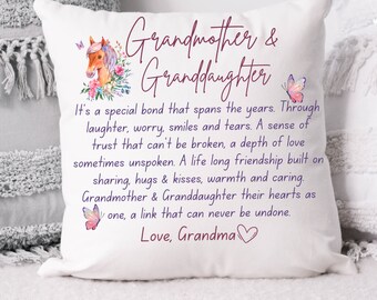 Granddaughter Gift from Grandma, To My Beautiful Granddaughter Pillow Case with Pillow, Hug in A pillow from Grandma to Granddaughter