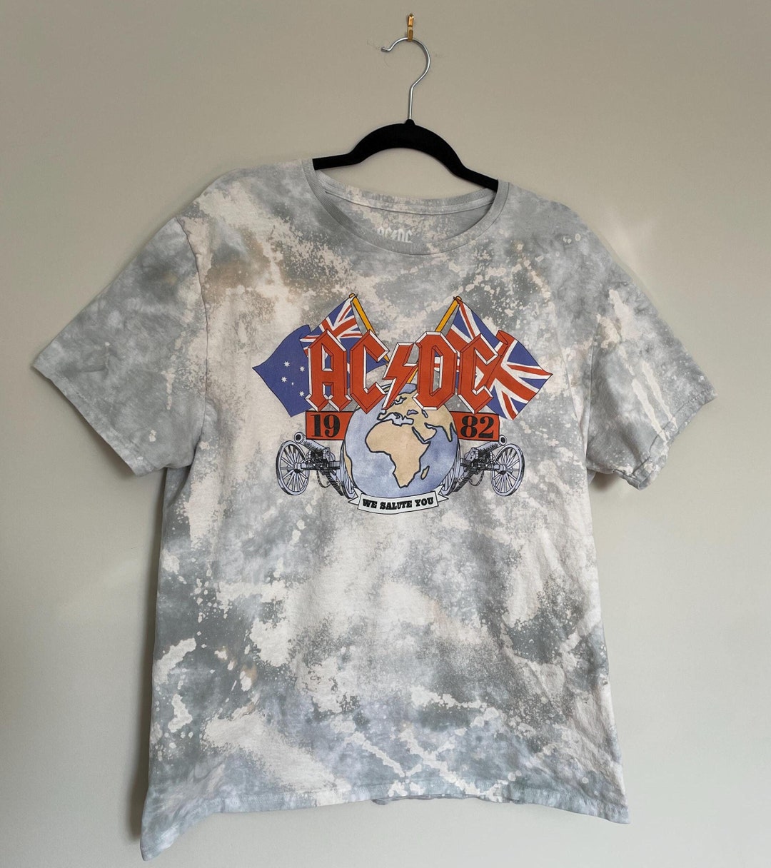 ACDC - We Salute You - Acid Wash Tee - Size XL - Etsy