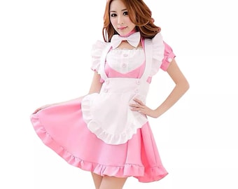 langjiao Women's Lolita French Maid Cosplay Kostüm Cosplay Kostüm Lolita Dress Maid 4 Stück im Set enthalten Dress; Headwear; Apron; Fake Colar. langjiao Women's Lolita French Maid Cosplay Kostüm Cosplay Kostüm Lolita Dress Maid 4 Stück im Set enthalten Dress; Headwear; Apron; Fake Colar.