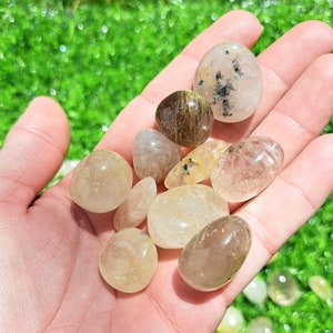 Gorgeous Golden Rutile Quartz Tumble - Metaphysical Crystal for Manifestation and Clarity