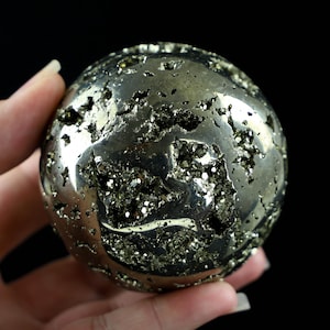 Druzy Pyrite Sphere - Handcrafted Crystal Sphere for Manifesting Wealth and Luck