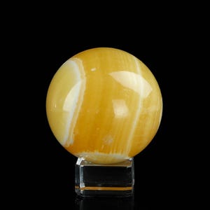 Natural Orange Calcite Sphere, Banded Crystal Sphere, Crystal Ball, Crystal Collection,