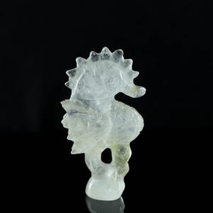 4 &quot;Kristallquarz Seepferdchen, Quarz Seepferdchen Schnitzerei, natürlicher Kristall, Wohnkultur, besonderes Geschenk, Kristallheilung