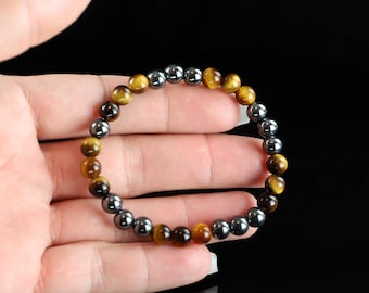 Tigers Eye & Hematite Crystal Bracelet