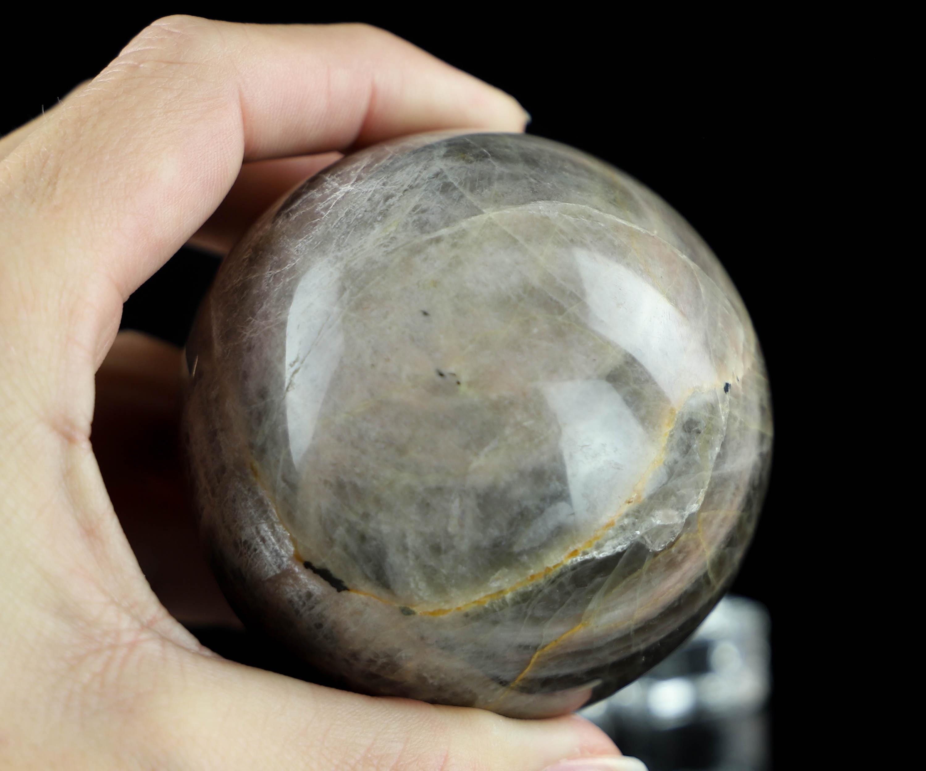 ブラック ムーンストーン スフィア - 直感、バランス、癒し - Etsy 日本