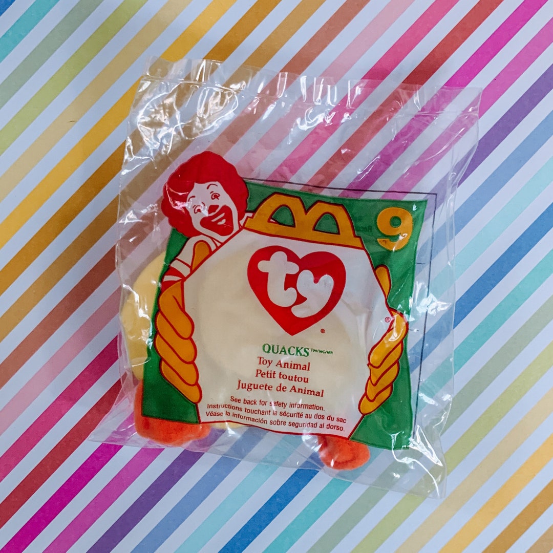 TY X Mcdonalds Teenie Beanie Baby Quacks the Duck 1996 Etsy