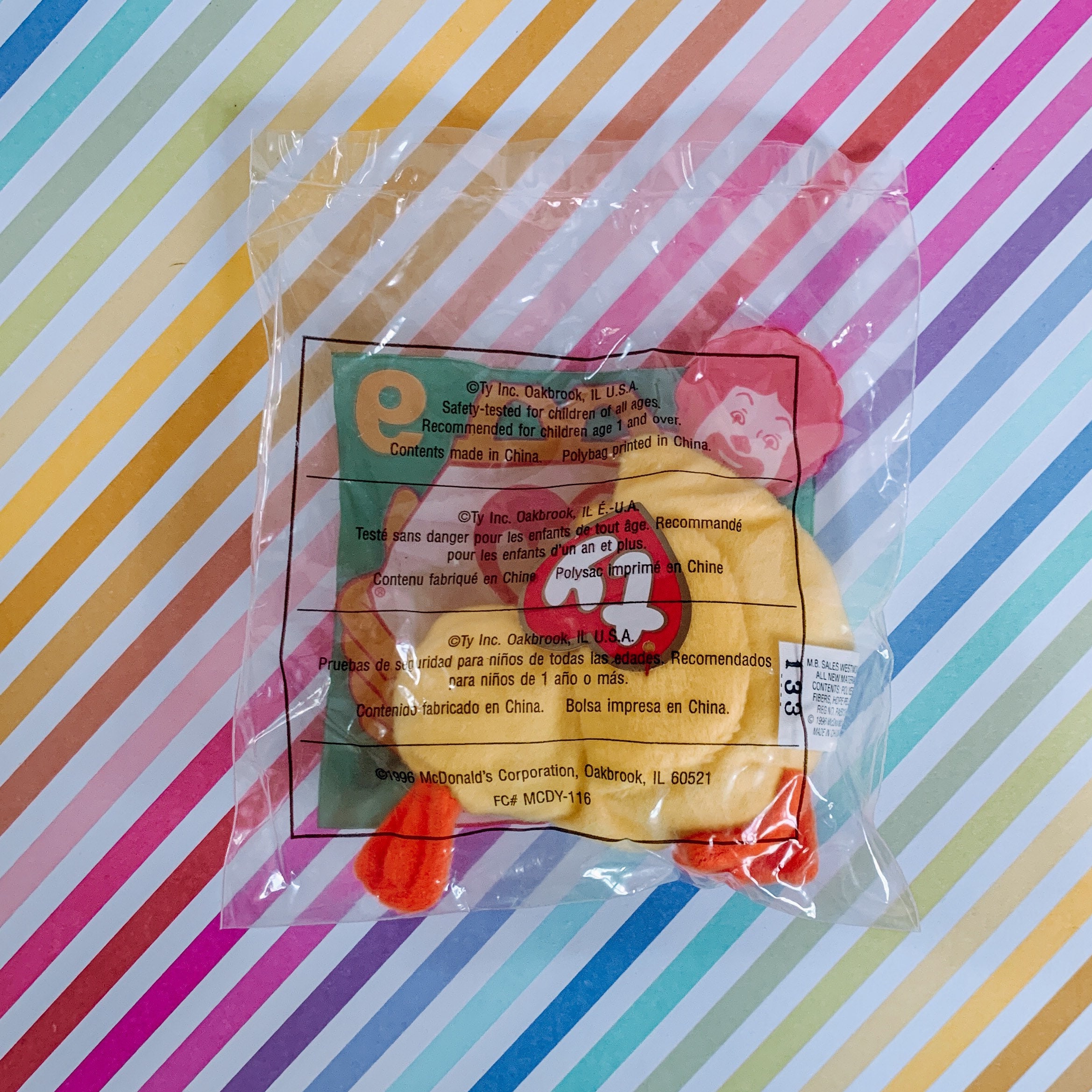 TY X Mcdonalds Teenie Beanie Baby Quacks the Duck 1996 Etsy