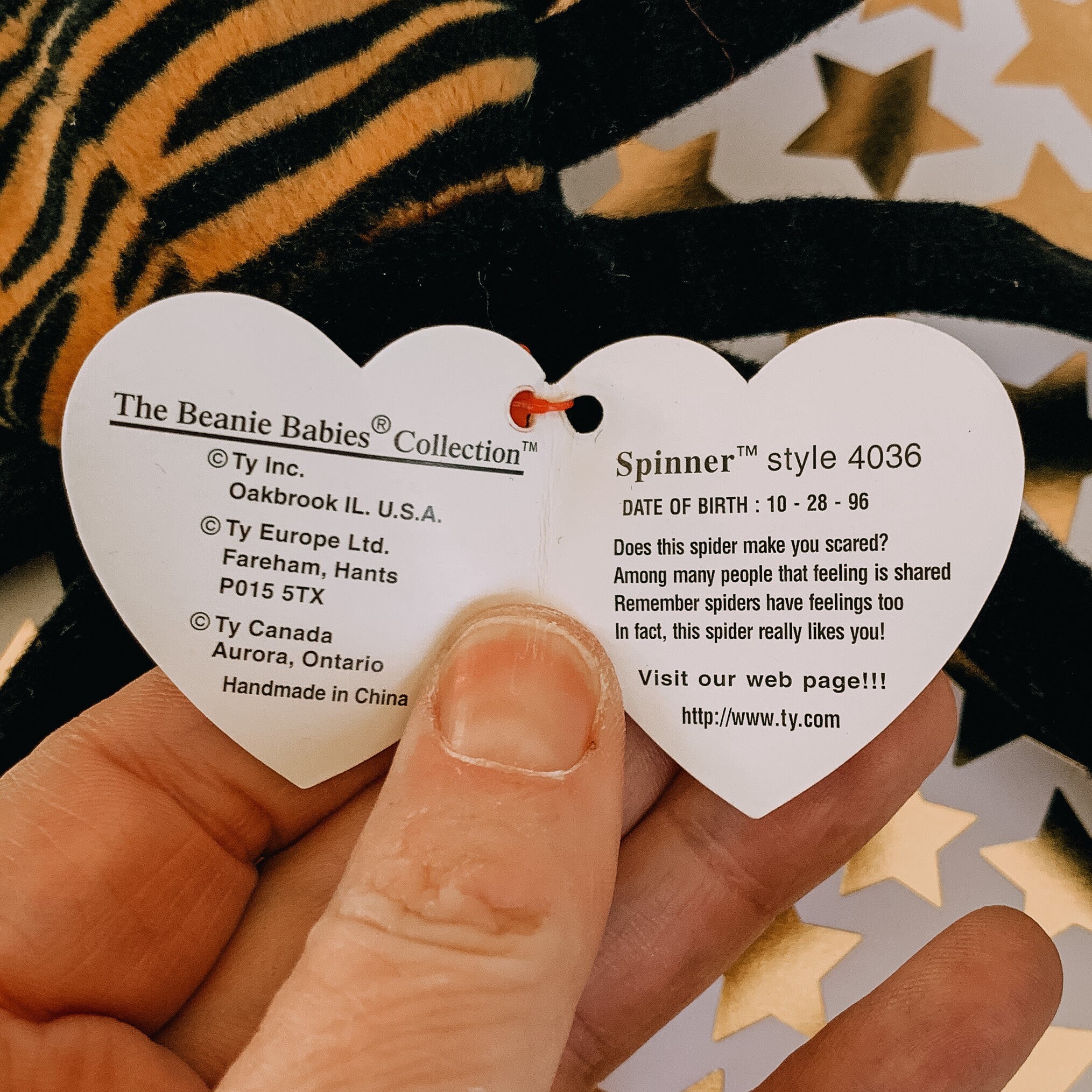TY Beanie Baby Spinner the Spider 1996 MWMT Etsy