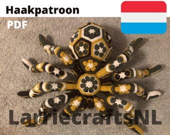 Patroon haken spin pdf tarantula vogelspin groot kado idee verjaardag kinderen knuffel Nederlands