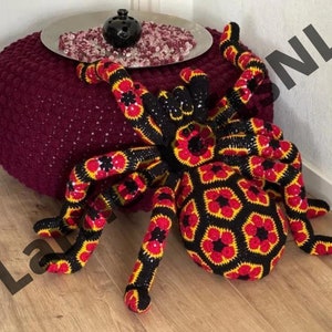 Combo Halloween Pattern crochet giant spider tarantula african flower Pumpkin pdf English USA image 4