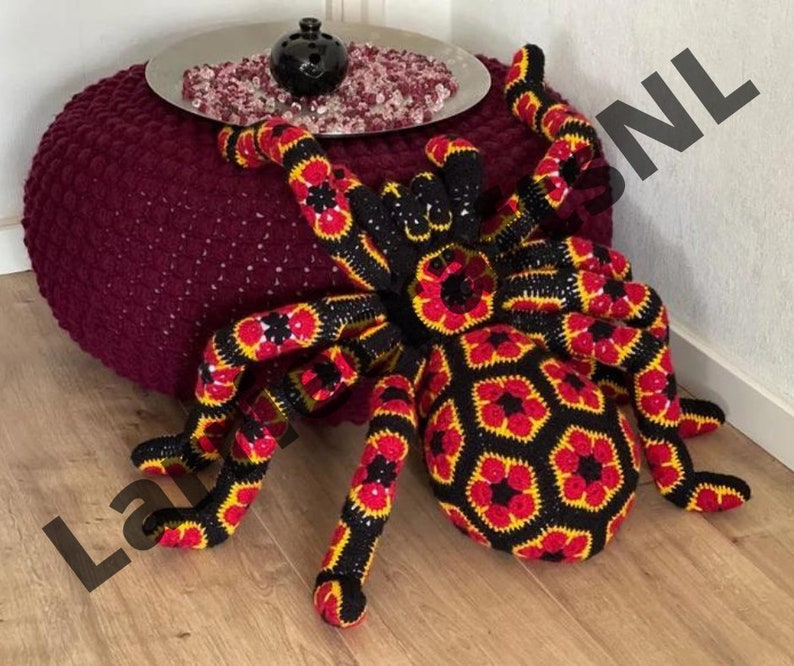 Combo Halloween Pattern crochet giant spider tarantula african flower Pumpkin pdf English USA image 4