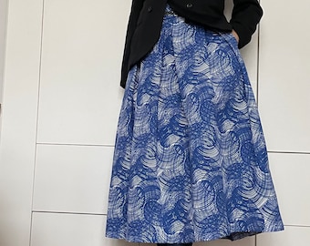 BLUE BRUSH skirt with pockets