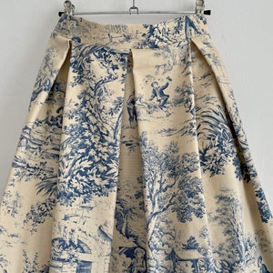 Faltenrock mit Taschen Toile de Jouy Bild 7